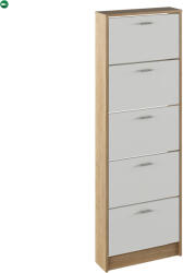  Cipősszekrény, 5 soros, sonoma tölgy/fehér, MOBI 15
