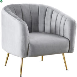  Design fotel, szürke Velvet szövet/gold króm-arany, BAGY