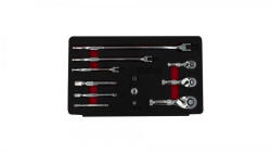KROFTOOLS Rövid racsnis hajtókar készlet 12 részes, 1/4, 3/8 és 1/2 tartozékokkal (8368) (K-8368)
