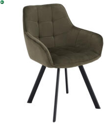  Design fotel, zöld Velvet/fekete, PETIN