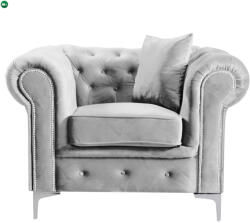  Luxus fotel, világosszürke Velvet szövet, ROMANO