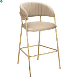  Design bárszék, bézs Velvet szövet/gold króm arany, DASMIN NEW TYP 2 - fenyobutor24