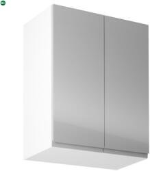  Felsőszekrény, fehér/szürke extra magasfényű, AURORA G602F