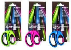 DONAU Foarfece cu prindere moale DONAU NEON 17 cm, mix de culori, display 6 buc