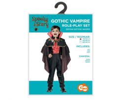 GoDan Costum Vampir Gotic copii 110/120 (5-6 Ani) bluza pelerina si pantaloni GD1735 Costume bal mascat copii (GD1735) Costum bal mascat copii