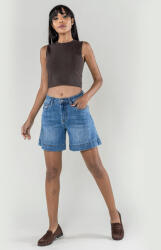 Nina Carter Blugi scurti albastri cu talie inalta P621-5 M7 (P621-5MEDIUMBLUE-38)