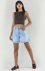 Nina Carter Blugi scurti albastru deschisi cu talie inalta P621-6 M7 (P621-6LIGHTBLUE-38)