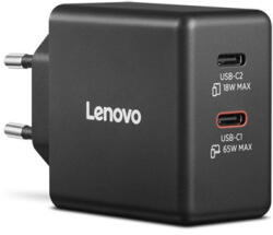 Lenovo Dual USB-C 65W GaN Charger - Black (G0A6065BEU) - bstrade