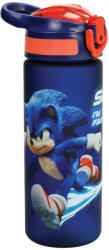 GIM Sonic a sündisznó Totally Faster műanyag matt szívószálas kulacs 600 ml GIM57254217 (GIM57254217)