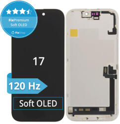 Apple Ecran Soft OLED 120Hz pentru iPhone 17, Sticlă tactilă cu ramă, FixPremium