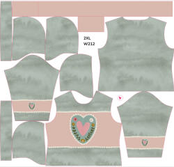 Takoy Panou cu croială 2XL hanorac damă din french terry funcțional model pastel folk love