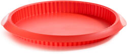 Lékué quiche, pite és lepény sütőforma, D=28cm, platina szilikon, piros
