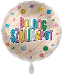  45 cm-es Boldog Szülinapot Retro Színek Fólia Lufi (mpr-81212)
