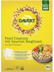 DAVERT Cous Cous Perlat cu Linte Gourmet in Punga de Gatit Ecologic/Bio 250g