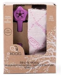 Ekoala Set swaddle si suport de prindere baveta, ekoala, purple Bavata