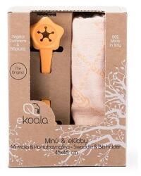 Ekoala Set swaddle si suport de prindere baveta, ekoala, orange Bavata