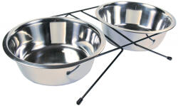 TRIXIE Set 2 Castroane Inox Cu Suport Metalic, 2x2.8 l 24 cm 52x11x30 cm, 24834