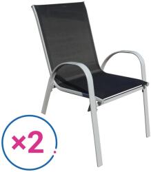Rauman Scaun de grădină Romero - 2 buc, negru / gri