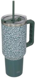 Jactal SA Termo bögre mintás (+tető, szívószál) 1200ml zöld