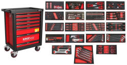 KROFTOOLS Dulap scule (cărucior atelier) 7 sertare, 267 piese, roșu (8502VER)