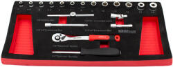 KROFTOOLS set chei tubulare 1/4", 19 piese, tavă cu spumă (K-8511) Trusa unelte