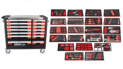 KROFTOOLS Dulap scule (cărucior atelier) 14 sertare, 353 piese (8354)