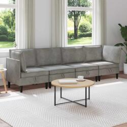 vidaXL Set de mobilier pentru living 4 pcs Gri deschis Catifea GartenMobel Dekor (3413729)