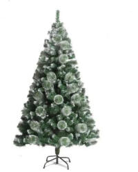  Brad artificial de Craciun 240 cm, verde cu alb, efect nins, interior/exterior (AT1CT-SH1A-DRST-BR240WH)