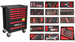 KROFTOOLS Cărucior scule 7 sertare 236 piese, negru (8500PRE)