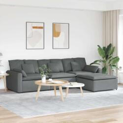 vidaXL Canapea modulara cu taburet si perne Gri închis GartenMobel Dekor (3321058) Canapea
