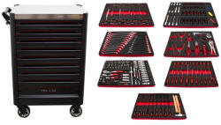 KROFTOOLS PROLINE cărucior scule 9 sertare cu 318 piese (8637)