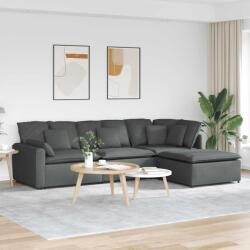 vidaXL Canapea modulara cu taburet si perne material textil gri închis GartenMobel Dekor (3321178) Canapea