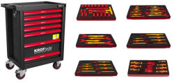 KROFTOOLS Dulap scule electrician cu scule izolate - 6 module, negru (8498PRE)