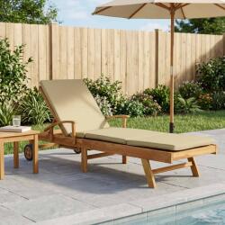 vidaXL Sezlong 100% poliester solid-teak GartenMobel Dekor (42032673)