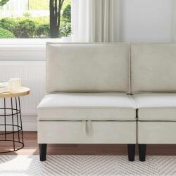 vidaXL Sofa cu Depozitare Crem Catifea GartenMobel Dekor (42027112) Canapea