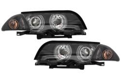 KITT Lightning Faruri BMW E46 Sedan/Touring 1998-2001 Angel Eyes Negre cu reglaj electric (HLBME46NFL)