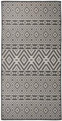 vidaXL Covor de exterior, dungi negre, 100x200 cm, tesatura plata GartenMobel Dekor (340850) Covor