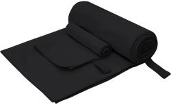 vidaXL Set de Prosoape Sport 2 pcs Negru tesatura GartenMobel Dekor (42011492) Prosop