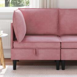 vidaXL Sofa cu Depozitare Roz Catifea GartenMobel Dekor (42027080) Canapea