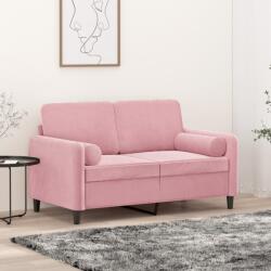 vidaXL Canapea cu 2 locuri cu pernute, roz, 120 cm, catifea GartenMobel Dekor (3200874) Canapea