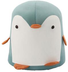 Chomik Taburet pentru copii, model pinguin, textil, lemn, albastru si alb, max 50 kg, 28x34 cm, Chomik GartenVIP DiyLine (PHO8847)