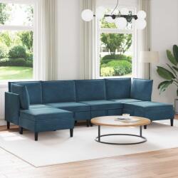 vidaXL Set de mobilier pentru living cu perna 6 pcs albastru Catifea GartenMobel Dekor (3413772)