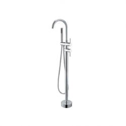 Korman Technik Baterie de podea pentru cada, cadru rotund, alama sanitara crom CF2032 (AT1CT-D1OC-RS1S-CF2032)