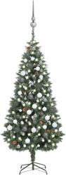 vidaXL Brad Craciun artificial pre-iluminat globuri/conuri pin 180 cm GartenMobel Dekor (3077896)