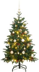 vidaXL Brad Craciun artificial articulat cu 150 LED-uri/globuri 120 cm GartenMobel Dekor (3210459)