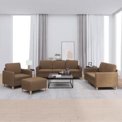 vidaXL Set de canapele cu perne, 4 piese, maro, textil GartenMobel Dekor (3202065) Canapea
