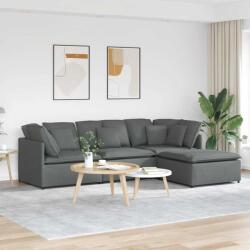 vidaXL Canapea modulara cu taburet si perne material textil gri închis GartenMobel Dekor (3321298) Canapea