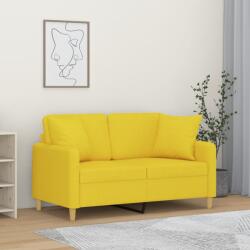 vidaXL Canapea cu 2 locuri cu pernute, galben deschis, 120 cm, textil GartenMobel Dekor (3200906) Canapea