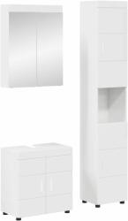 vidaXL Set de mobilier pentru baie TULUM 3 pcs Alb lucios GartenMobel Dekor (3398038)