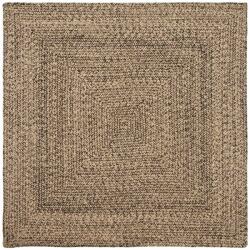 vidaXL Covor Basketweave Natural si negru 160 x 160 cm Iuta GartenMobel Dekor (42010501) Covor